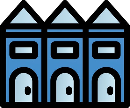 Townhouse Glyph Icon vector