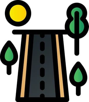 Road Landscape Glyph Icon vector