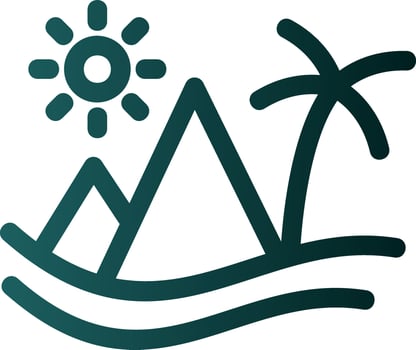 Desert Day Landscape Glyph Icon vector