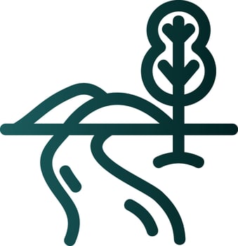 River Landscape Glyph Icon vector