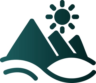 Pyramid Landscape Glyph Icon vector