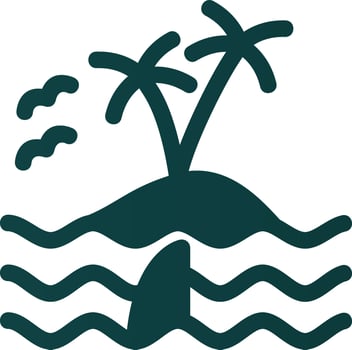 Island Landscape Glyph Icon vector