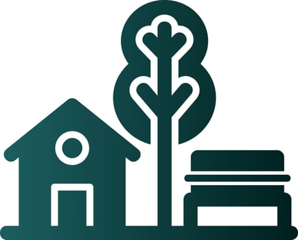Village Landscape Glyph Icon vector