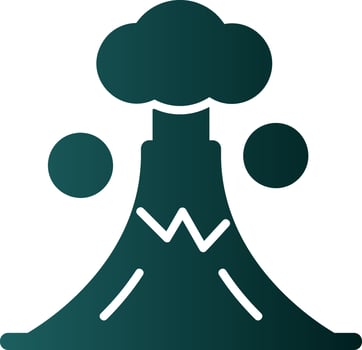 Volcano Landscape Glyph Icon vector