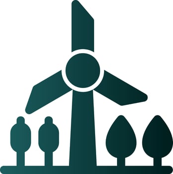 Windmill Landscape Glyph Icon vector