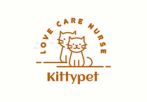 Cute cat logo suitable for business symbol. vector