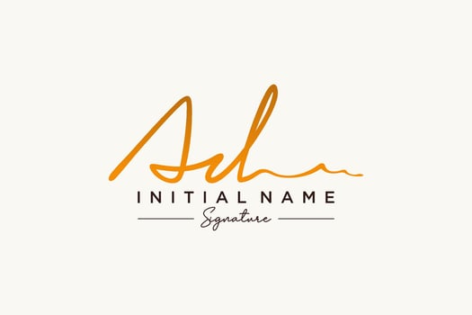 Initial AD signature logo template vector. Hand drawn Calligraphy lettering Vector illustration.