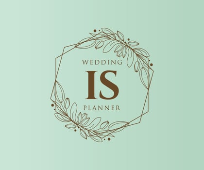 IS Initials letter Wedding monogram logos collection, hand drawn modern minimalistic and floral templates for Invitation cards, Save the Date, elegant identity for restaurant, boutique, cafe in vector