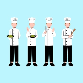 Set Of Male Chef Character vector