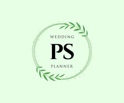PS Initials letter Wedding monogram logos collection, hand drawn modern minimalistic and floral templates for Invitation cards, Save the Date, elegant identity for restaurant, boutique, cafe in vector