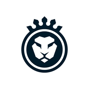 lion head and crown logo vector