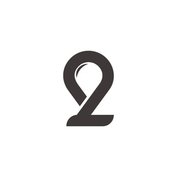 abstract letter l pin location simple geometric line loop logo vector
