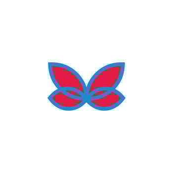 butterfly wings simple geometric outline colorful symbol logo vector