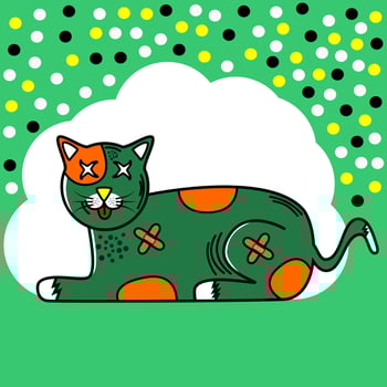 cute fatty cat vector illustrations