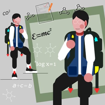 Smart young student vector illustration