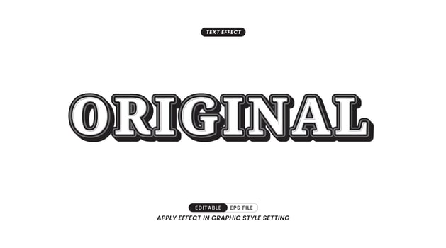 Original 3D Text Effect. easy to use and edit vector