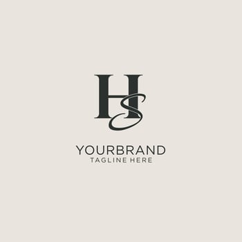 Initials HS letter monogram with elegant luxury style. Corporate identity and personal logo vector