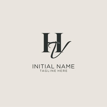 Initials HV letter monogram with elegant luxury style. Corporate identity and personal logo vector
