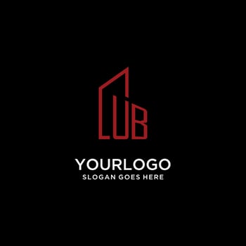 UB initial monogram with building logo design vector