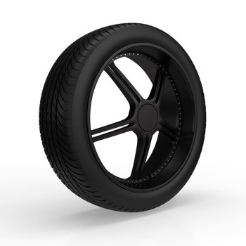 Car wheel isolated on white background. 3D rendering png