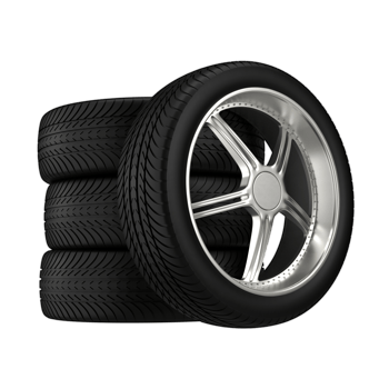 Car wheels isolated. 3D rendering png