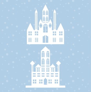 christmas house Silhouette, laser cut design vector