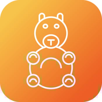 Unique Stuffed Toy Vector Line Icon
