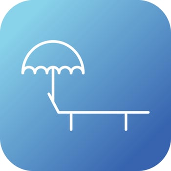 Unique Sunbathing Chair Vector Line Icon