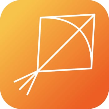 Unique Kite  Vector Line Icon