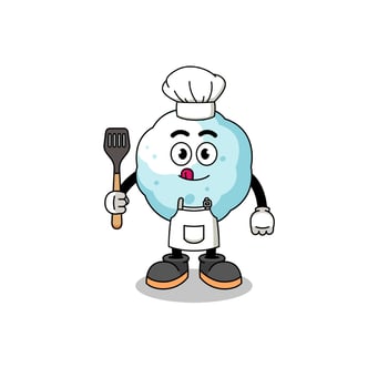 Mascot Illustration of snowball chef vector