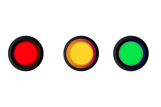 Start and Stop web button, Realistic multicolored buttons. 3d metallic circle icon. Red Button yellow Button and Green Button vector. vector