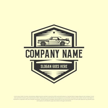 Classic car logo illustrations, retro car Garage Premium Concept Logo vector