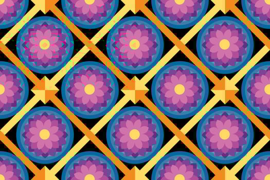 Colorful geometric ethnic seamless pattern design for wallpaper, background, fabric, curtain, carpet, clothing, and wrapping. vector