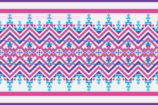 Colorful geometric ethnic seamless pattern designed for background, wallpaper, traditional clothing, carpet, curtain, and home decoration. vector