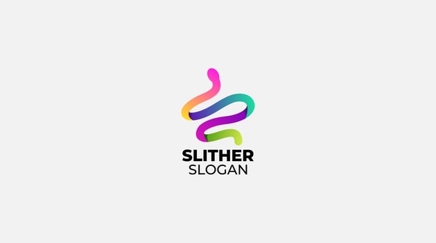 Slither gradient Snake vector design template logo icon