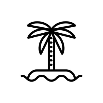 simple palm tree icon vector, summer beach palm islands outline sign illustration vector