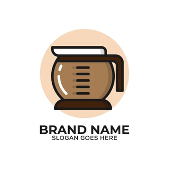 coffee server logo vector illustration, coffee shop logo icon with flat design style