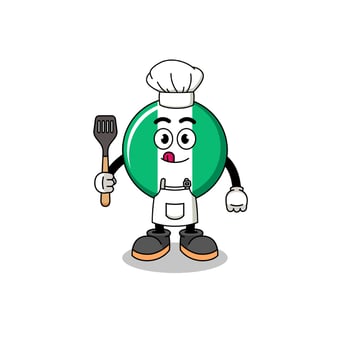 Mascot Illustration of nigeria flag chef vector