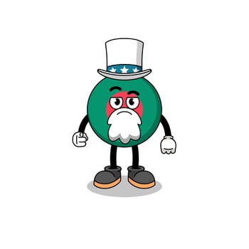 Illustration of bangladesh flag cartoon with i want you gesture vector