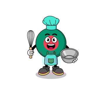 Illustration of bangladesh flag as a bakery chef vector