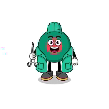 Illustration of bangladesh flag mascot as a surgeon vector