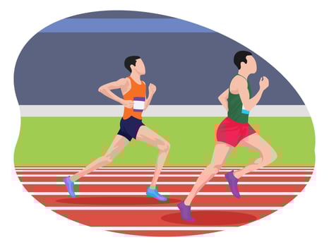 Male running race beautiful illustration. vector