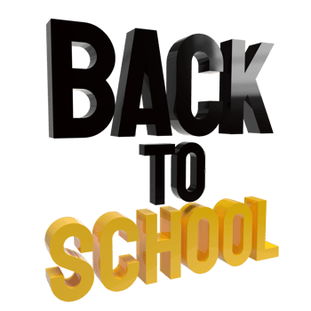 The back to school 3d rendering png