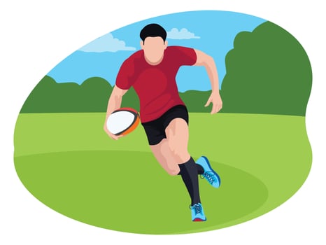Male American footballer illustration. vector
