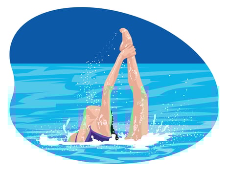 Female swimmer beautiful illustration vector