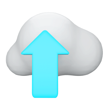 Upload Cloud. 3D media rendering. png