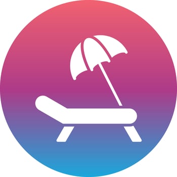 Sun Bed Vector Icon
