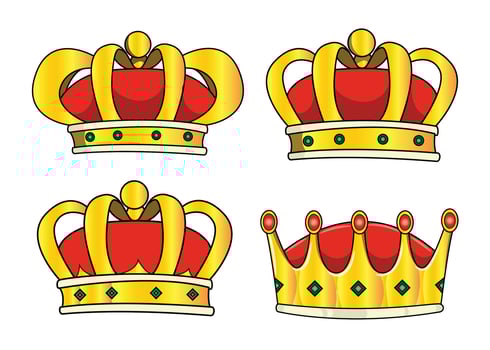 Golden Majestic king crown Collection vector