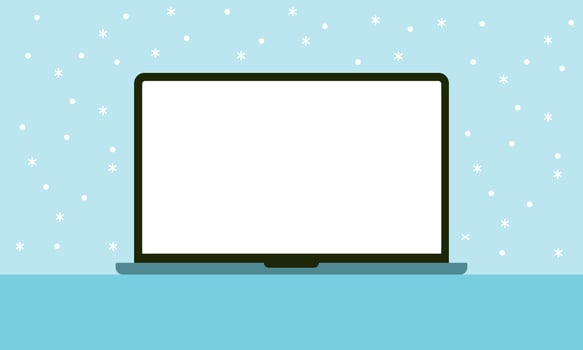 Laptop with white empty blank screen for copy space vector