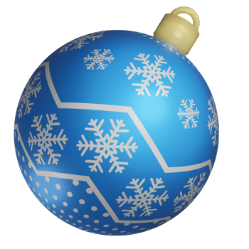 3D christmas blue balls tree ornament png